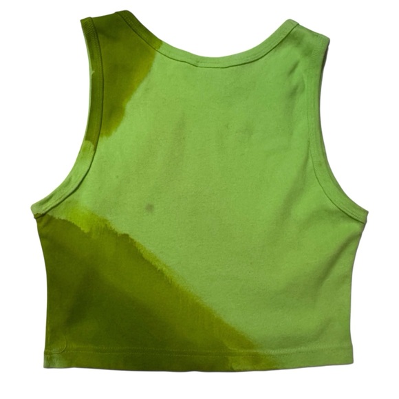 Vintage Y2K Medium Green Boho Rodeo Festival Hand Painted Horses Crop Tank Top - Picture 3 of 5